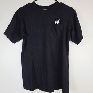 Men's Rick and Morty Size Small  Black Pocket T-shirt. A10